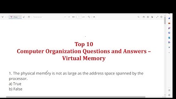 Computer Organization Questions and Answers –Virtual  Memory MCQ