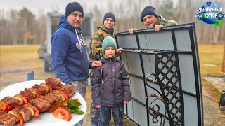 Rich farm life in the forest. Home improvement, the birth of a lamb, receiving guests