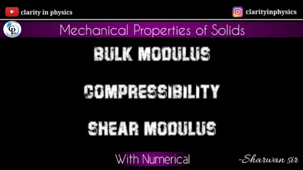 bulk modulus of elasticity class 11 physics shear modulus in hindi