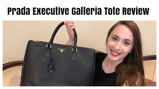 Prada Executive Galleria Double Zip Review | Extra Large Saffiano Tote Bag  - YouTube