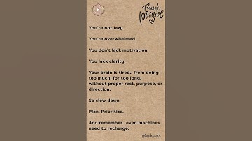 "You’re Not Lazy – You’re Overwhelmed 😞💭 | Motivation You Need Today!"#Motivation #MentalHealth