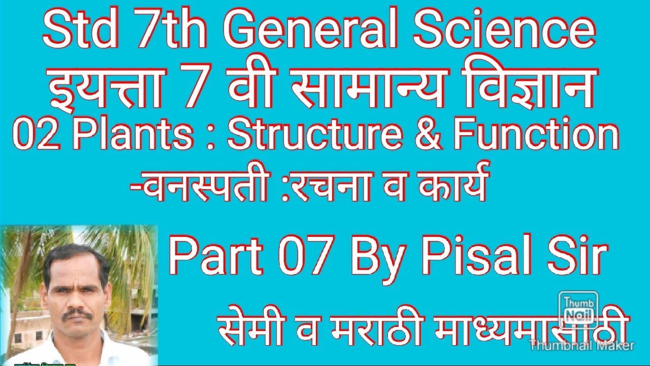 Std 7 th General Science 02 Plants Structure and Function Part 07 By