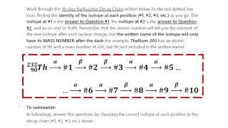 Unit 2 Assignment #4: Radioactive Decay Chains || Chemistry