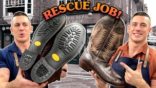 WOLVERINE 1000 MILE BOOTS - RESCUE JOB! // COWBOY BOOTS RE-SOLED! Shoe Repairs