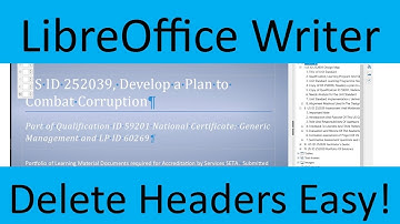 LibreOffice Writer # Easiest way to delete headers