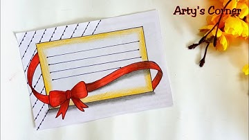 Ribbon Draw | New Border for Assignment | Front Page Design | Border for Project by Arty