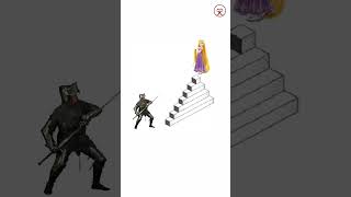 Чтобы спасти принцессу 💃 рыцарю  нужно подняться по лестнице