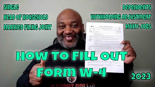 how to fill out form w4 2023 - single, head of household, married filing joint - dependents