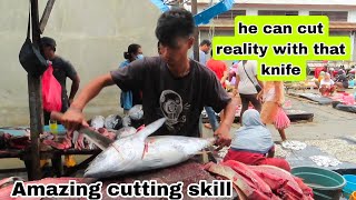 he can cut reality with that knife || Amazing cutting skill