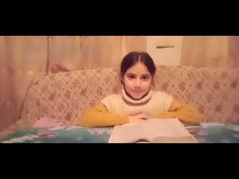 @ 7 წლის მარიამ ჭურღულია კითხულობს ვეფხისტყაოსნის დასასრულს და ზეპირად კითხულობს დასაწყისის ნაწილს.