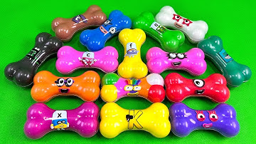 Looking Numberblocks with All CLAY inside Bone, Seashell, Piping Bags... Mix Coloring! ASMR