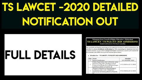 TS Lawcet -2020 Detailed notification for web based counselling | By Krishna