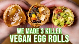 Easy Vegan Egg Rolls 3 Ways! | Oil Free Options