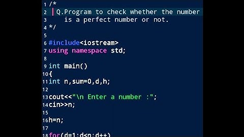C++ Programming||Program to Check Whether the Number is Perfect Number or Not