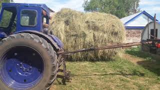 Погрузчик сена самодельный на трактор Т40