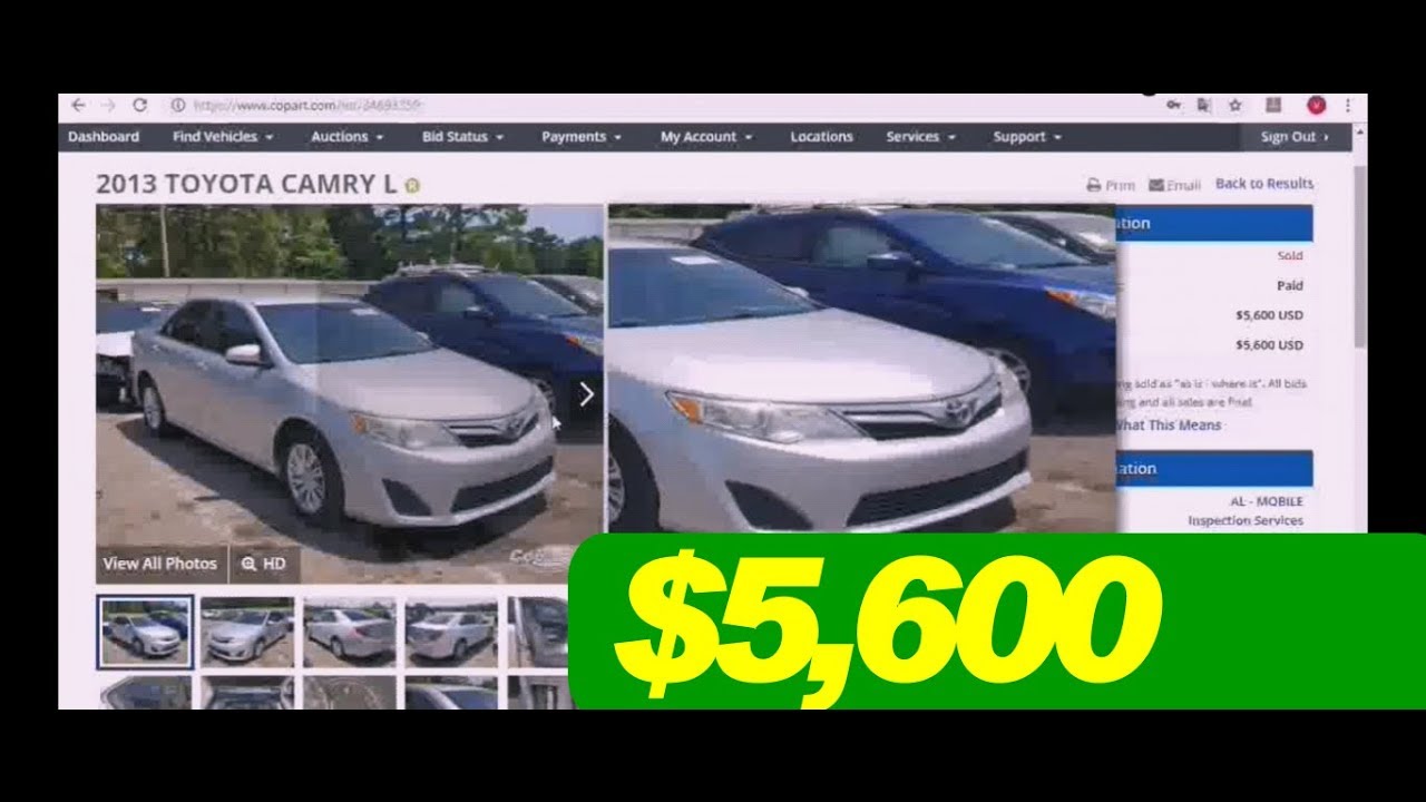 Subasta de Autos USA Auto Auction Estados Unidos Copart IAA YouTube