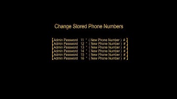 Change Stored Phone Numbers. ( S Model ) - www.aasalarm.com.