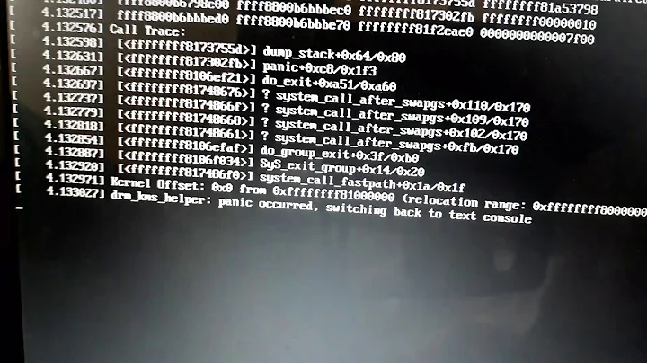 drm_kms_helper panic occurred switching back to text console