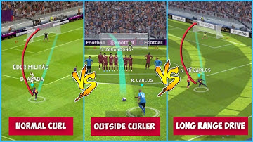 CURL SHOT vs LONG RANGE DRIVE vs OUTSIDE CURLER | Where to Use efootball Pes 22 Mobile