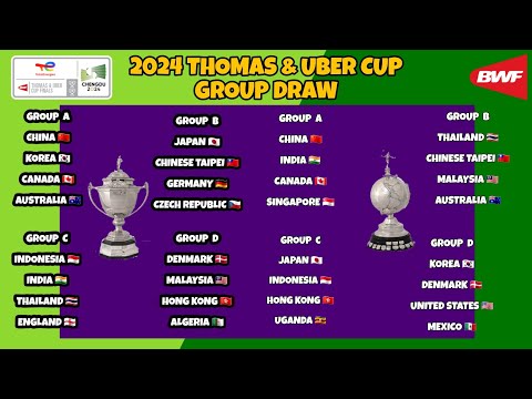 BWF Thomas Cup &amp; Uber Cup 2024 Group Draw