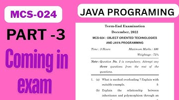 Java Programming MCS024 Solved Paper | 2024 Exam Preparation | IGNOU