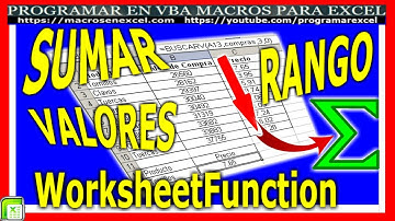 130 🔴 Como SUMAR un 🔥 RANGO de DATOS con MACRO WorksheetFunction EXCEL VBA