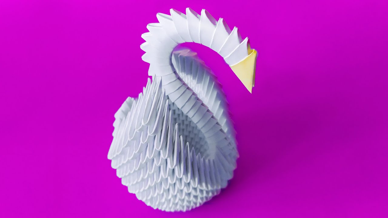 How to make a 3D origami Swan 1 YouTube