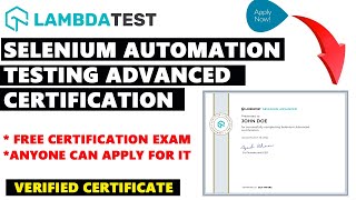 Selenium Automation Testing Advanced Certification | Free Online Course with Free Certificate