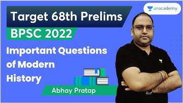 Target 68th BPSC Prelims| Important Questions of Modern History | Unacademy BPSC