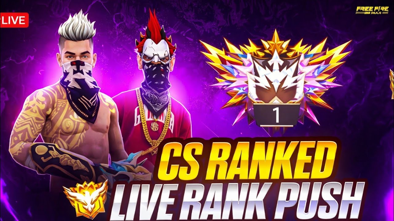FREE FIRE CS RANKED LIVE RANK PUSH 💥 GIVWAY &FREE FIRE LIVE BR RANK ...