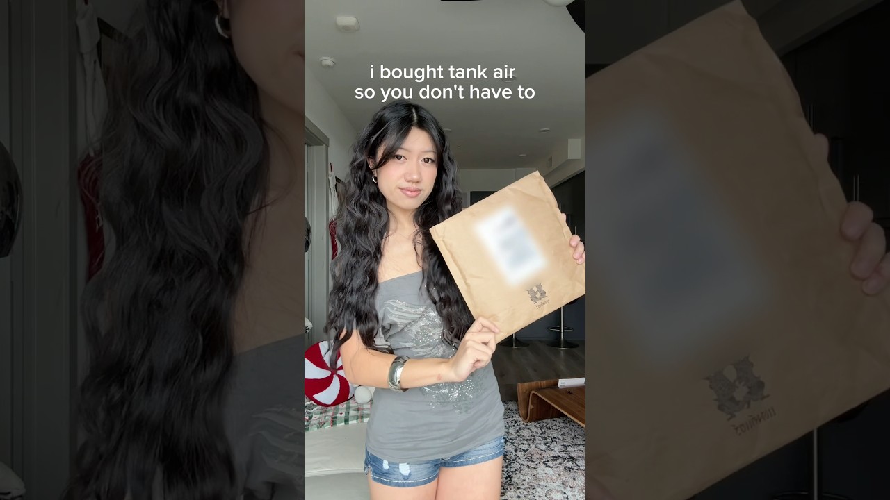 trying the viral tank air studio tank 🖤 lmk what u wanna see next! 