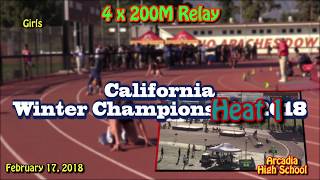 2018 TF - Winter Champs - 4x200 Relay (Girls, 3 Heats)