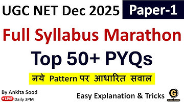 50+ Repeated PYQs On Research Aptitude | Paper 1 Full Syllabus MCQs for UGC NET Dec 2025