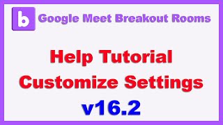 Help - Customize Settings v16.2