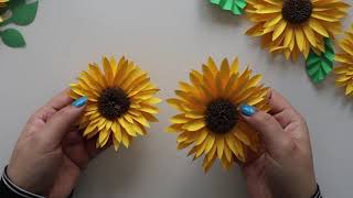 Beautiful Paper Sunflower Tutorial | DIY Small Paper Flower for Room Decoration screenshot 1