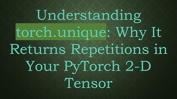 Understanding torch.unique: Why It Returns Repetitions in Your PyTorch 2-D Tensor
