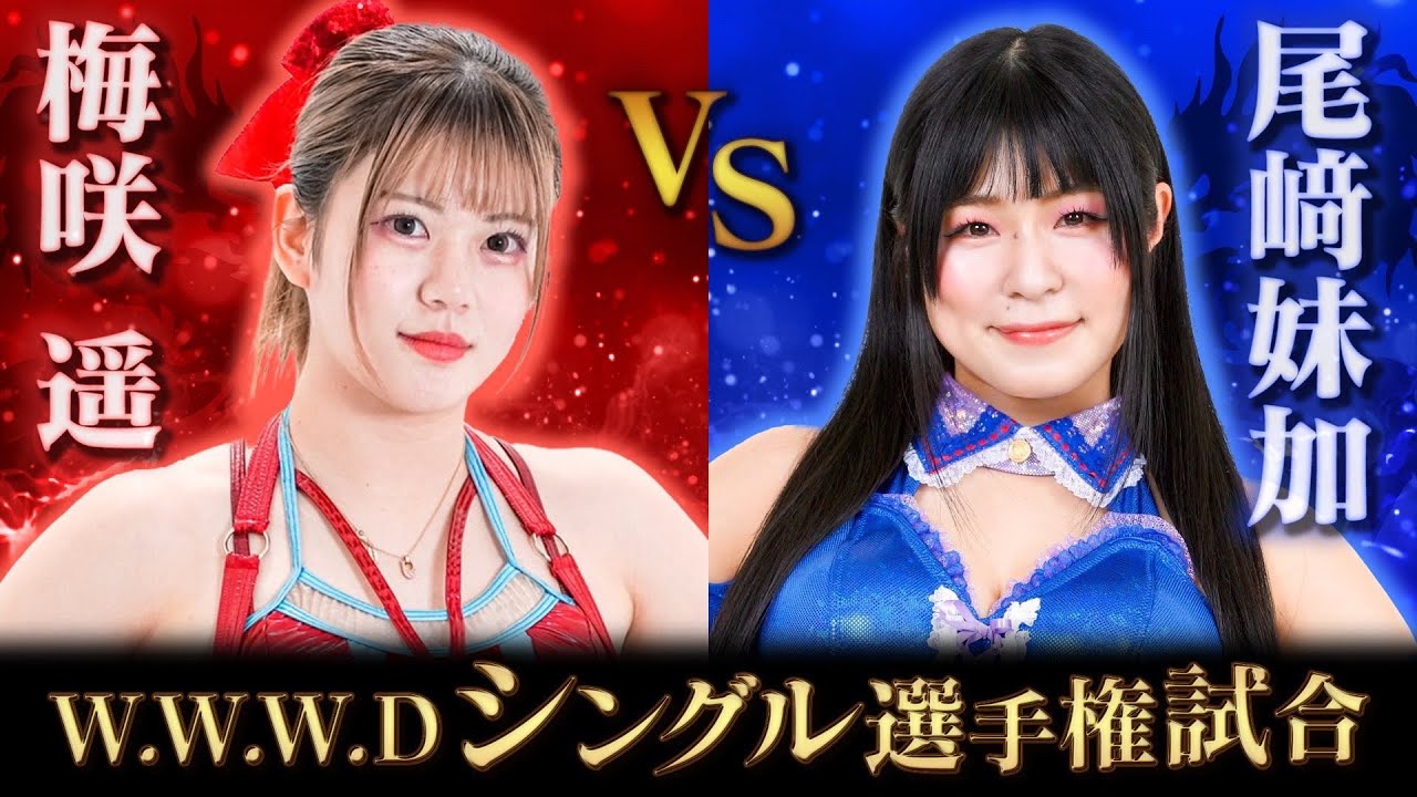 ［王者］梅咲遥 vs尾﨑妹加［挑戦者］【WWWDシングル選手権】【ワールド女子プロレス•DIANA】【玉川ボールのスリーカウントは叩かせない！】