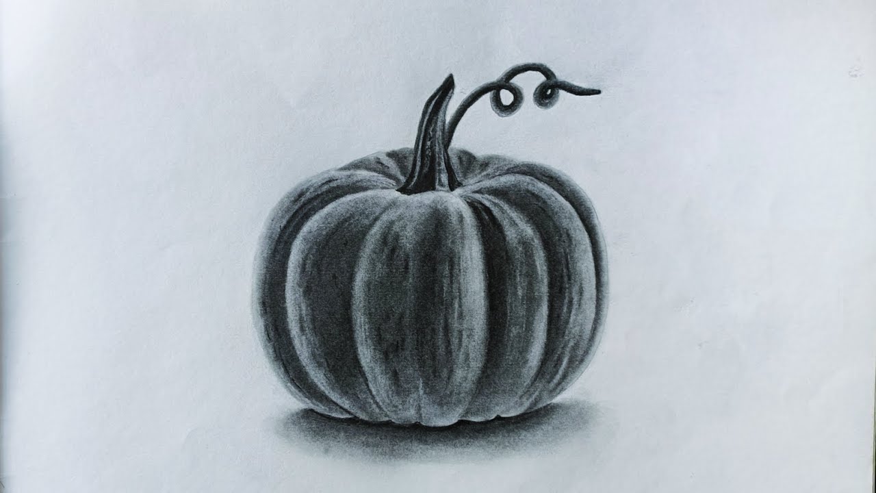 How to draw a realistic pumpkin YouTube