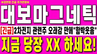 [대보마그네틱 주가 전망] 2차전지 관련주 오래감 만에 &quot;함박웃음&quot;글로벌 시장 점유율 70%독점 2차전지 핵심장비 강력추천 당장00해야하는이유!