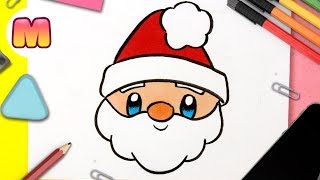 COMO DIBUJAR A SANTA CLAUS KAWAII - Dibujos de navidad faciles - como  dibujar a papa noel - YouTube