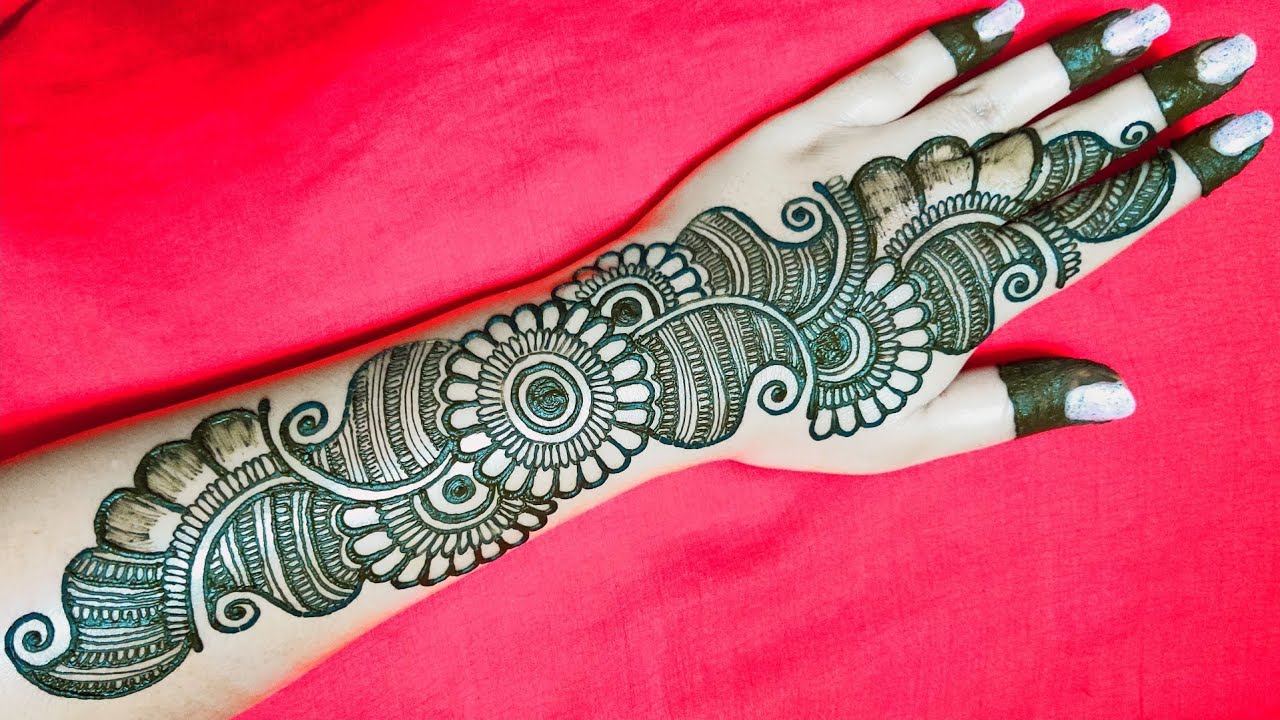 EASIEST SIMPLE ARABIC MEHNDI DESIGN TUTORIAL || आसान और ...