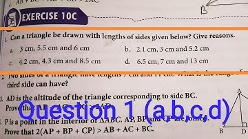 #class7ncertmaths / Chapter 10 /Triangle/ Exercise 10C question 1(a,b,c,d )/R-SQUARE 2023.