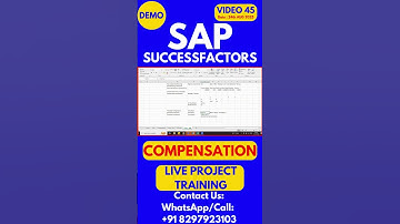 SAP SuccessFactors Compensation Training Online Class 45 24th August 2025 #sapsuccessfactorstraining