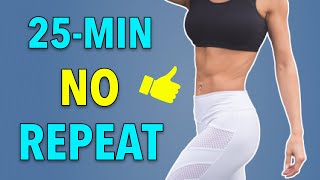 25 MINUTES - 25 EXERCISES - Full Body Workout (No Repeats)