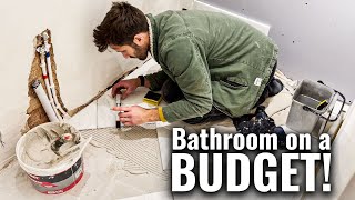 Building a Bathroom from Scratch | DIY Cottage Renovation, Marble, Beams & Tiling | My Tiny Estate