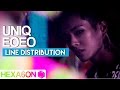 UNIQ - EOEO Line Distribution (Color Coded)