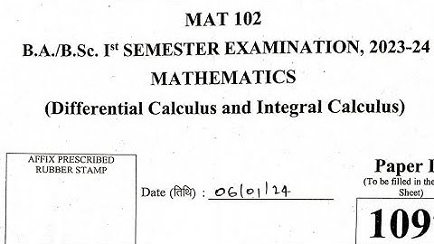 DDU university Gorakhpur bsc 1 semester maths differential and integral calculus question paper