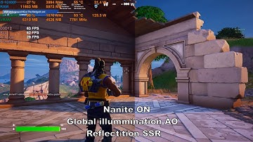 Fortnite | Nanite ON vs OFF | GI AO vs Lumen | SSR vs Lumen | DLSS ON