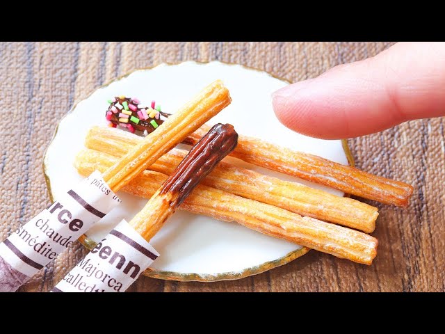 I make miniature Churros with air dry polymer clay. - YouTube