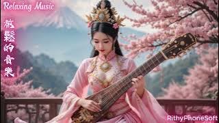 A beautiful young woman plays a classical musical instrument in a serene #cute #music #ai #animals